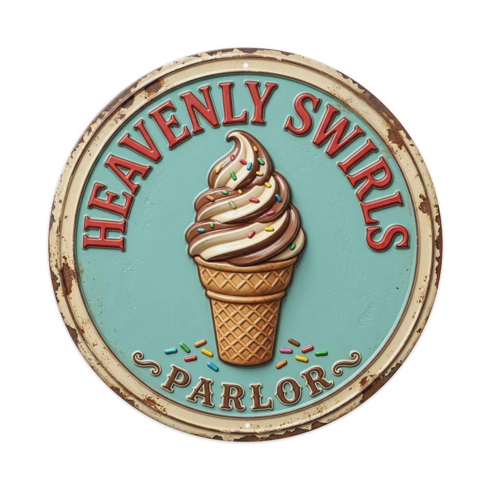 Heavenly Swirls Nostalgic Parlor Metal Tin Sign