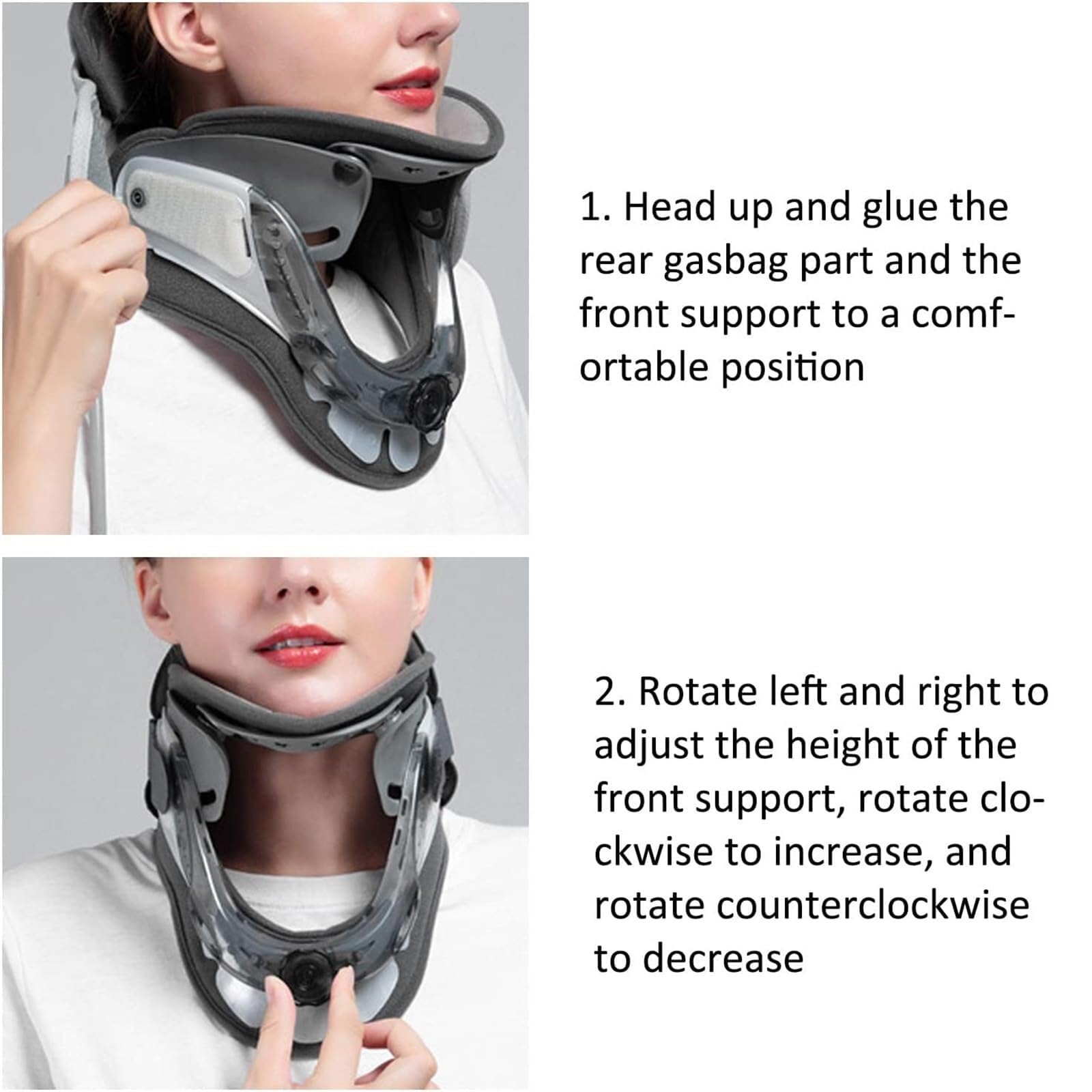 X&Z-XAOY Collarín Ajustable Collarín Cervical Transpirable Y Ajustable En Altura De 6 Velocidades Diseño Abierto para Descompresión Cervical Tracción Cervical