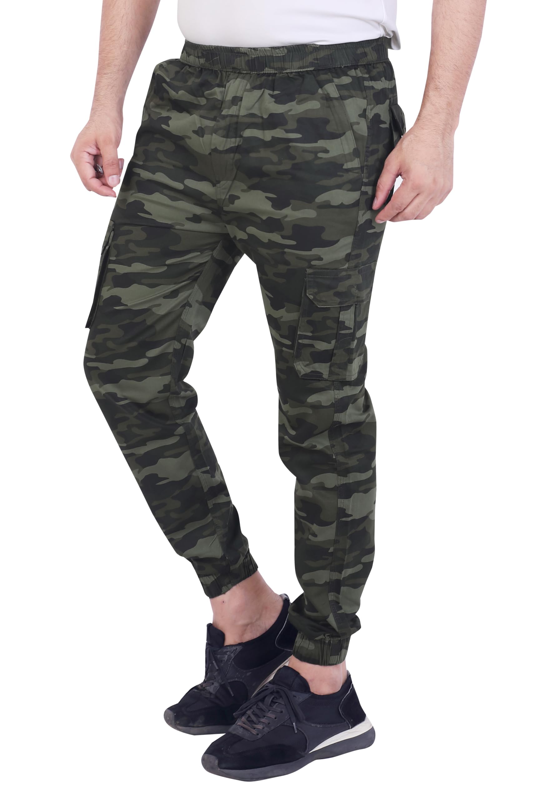 welcy Men’s Cotton Regular Fit Camouflage Jogger | Elastic Waist Sports Trackpants | Activewear for Everyday Use-picture-25