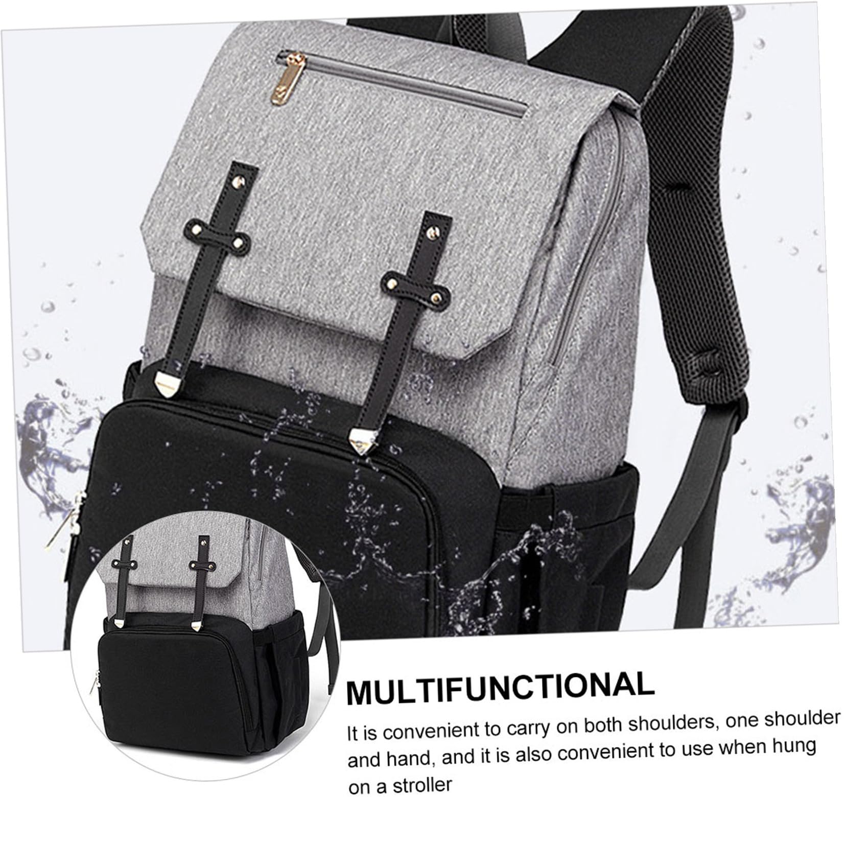 YARNOW Multifunktionaler Babytasche Rucksack aus Oxford Stoff mit Großem Fassungsvermögen und Verschleißfest für Ausflüge und Unterwegs als Mamatasche