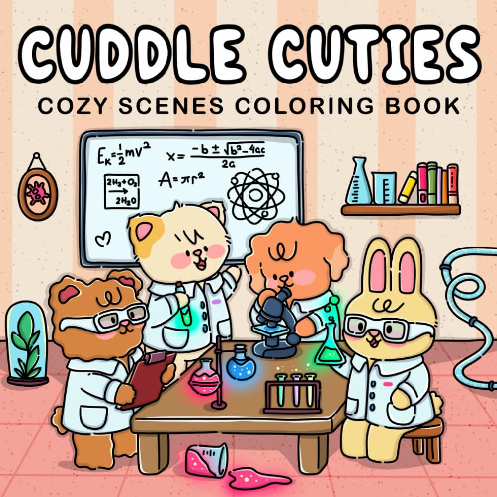 Cuddle Cuties: Cozy Coloring Book for Adults & Teens Featuring Easy and Cute Animal Designs, Ideal for Relaxation (Cuddle Cuties Coloring) Paperback – Coloring Book, 14 November 2024