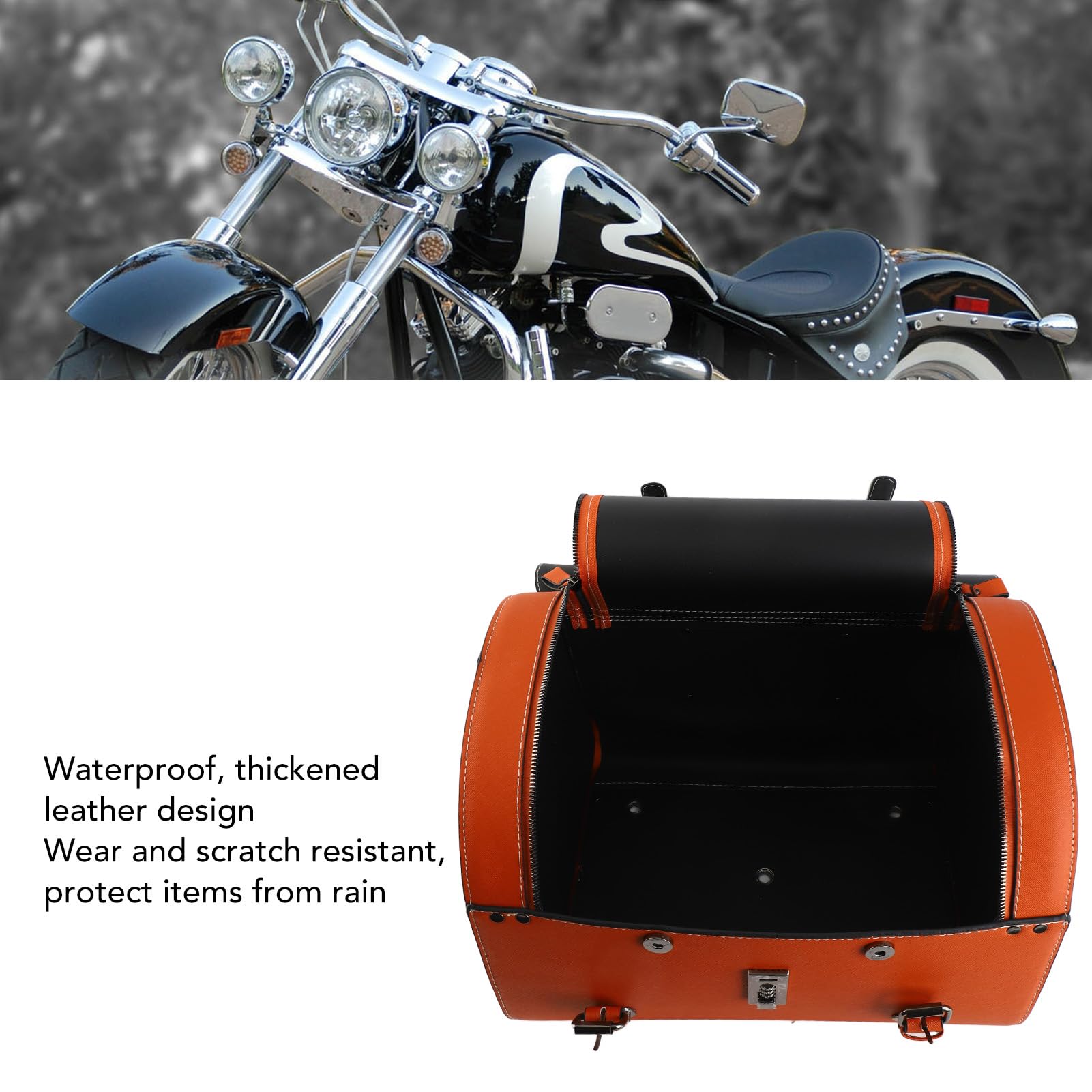 WINH Torba Motocyklowa, Torba Bagażowa Motocyklowa 29,5 Litra do Podróży (ORANGE)