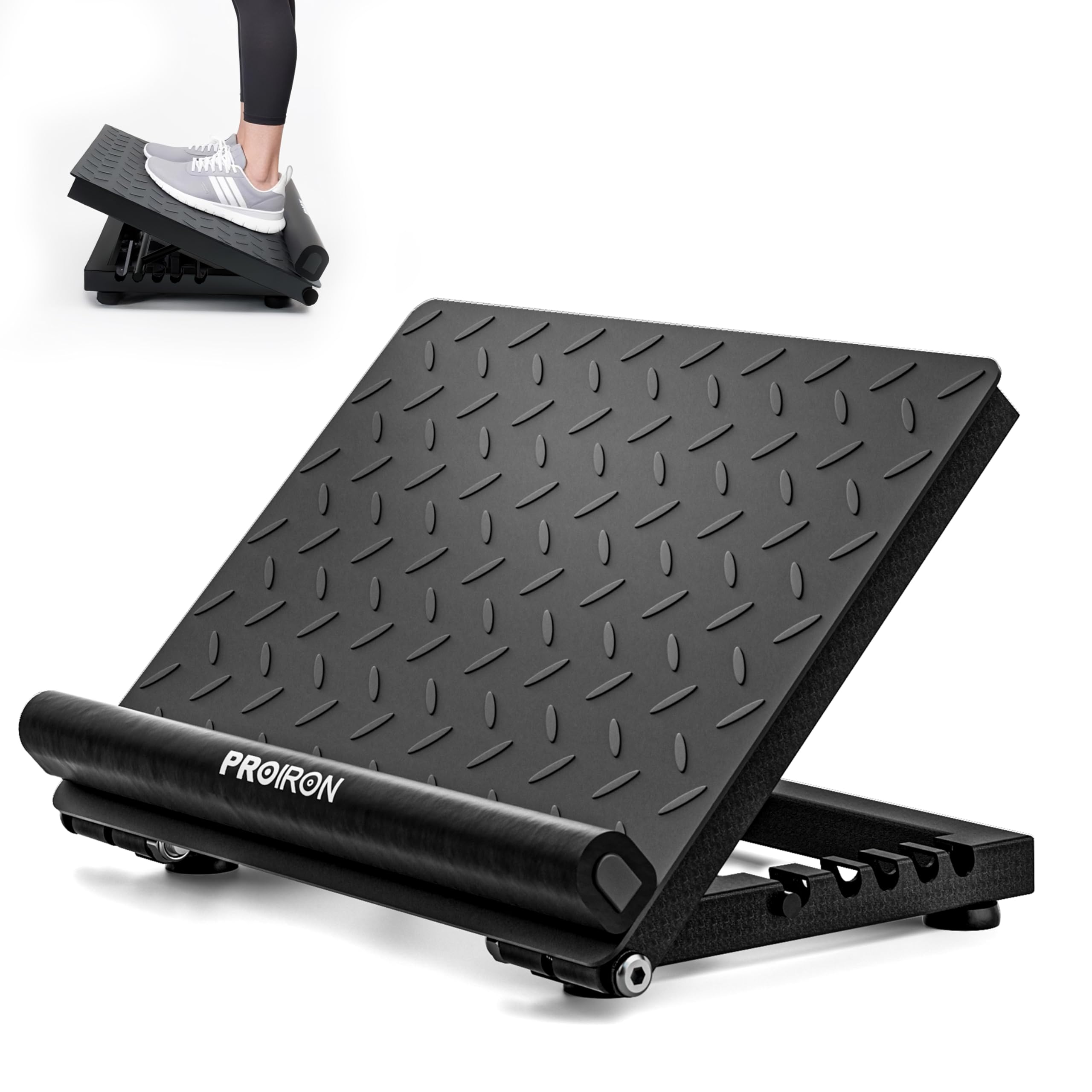 PROIRON Steel Slant Board for Calf Stretching，Calf Stretcher Slant Board for Squats 5 Adjustable Incline Angles，Incline Board 660lbs Weight Capacity