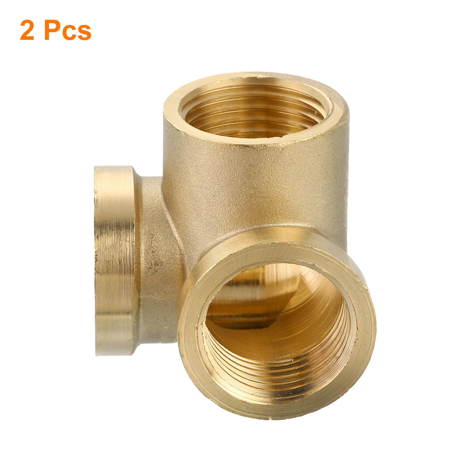 QUARKZMAN Trójnik mosiężny, 1/2" x 1/2" x 1/2" NPT 3-drożny łącznik Y do transportu gazu, 2 szt