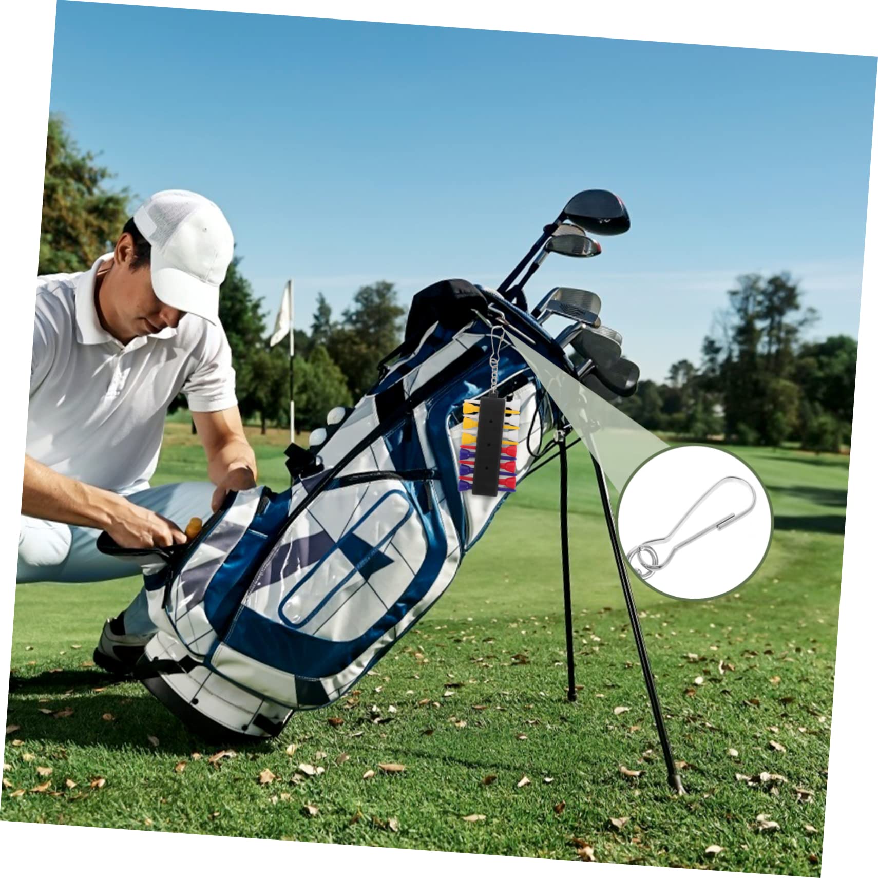 Abaodam Bolsa para Tees De Golf Divertida Y Ajustable para Guardar Tees De Golf Estuche para Guardar Tees De Golf Bolsa para Tees De Golf Carrito para Tees De Golf Accesorios De
