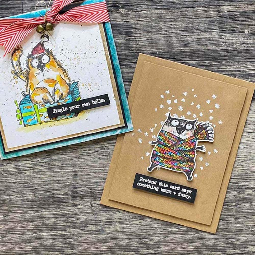 Tampon En Caoutchouc Motif Animaux Et Flocons - Pour Scrapbooking, Cartes, Gaufrage - Taille 10x20 Cm - Transparent
