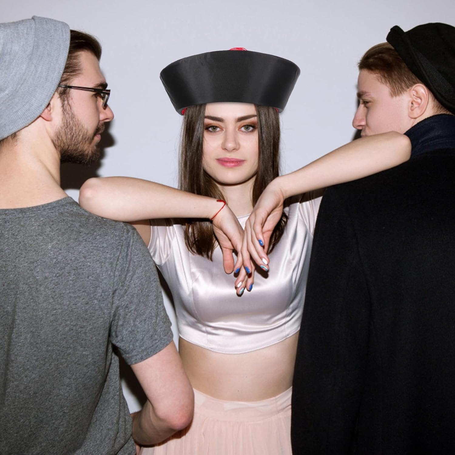 Unomor Cosplay Hat Authentic Chinese Style Headwear for Halloween Lightweight Traditional Qing Costume Accessory for Theatrical Productions and Festive Events