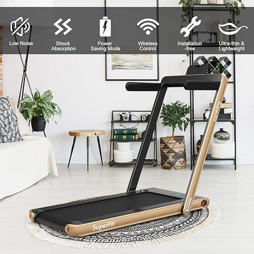 Miniatura 4 de SAFEPLUS Treadmil - Caminadora plegable portátil 2 en 1 con modos de caminar y correr y correr debajo del escritorio, caminadora debajo del
