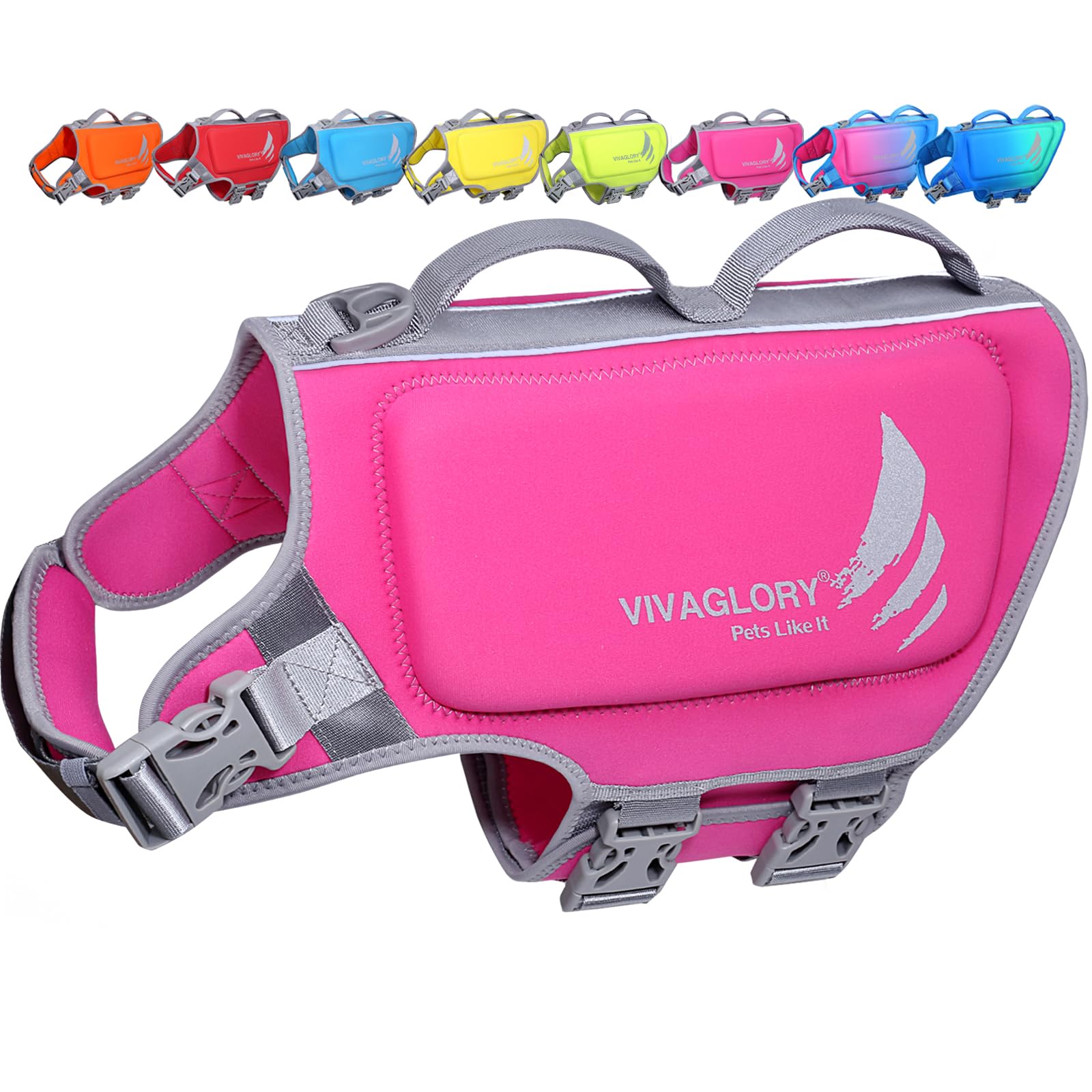 VIVAGLORY Hunde Schwimmweste High Buoyancy Hundeschwimmweste | Rettungswesten Hunde-Schwimmweste Schwimmweste zum Schwimmen, Auftrieb & Verstellbar for Hund