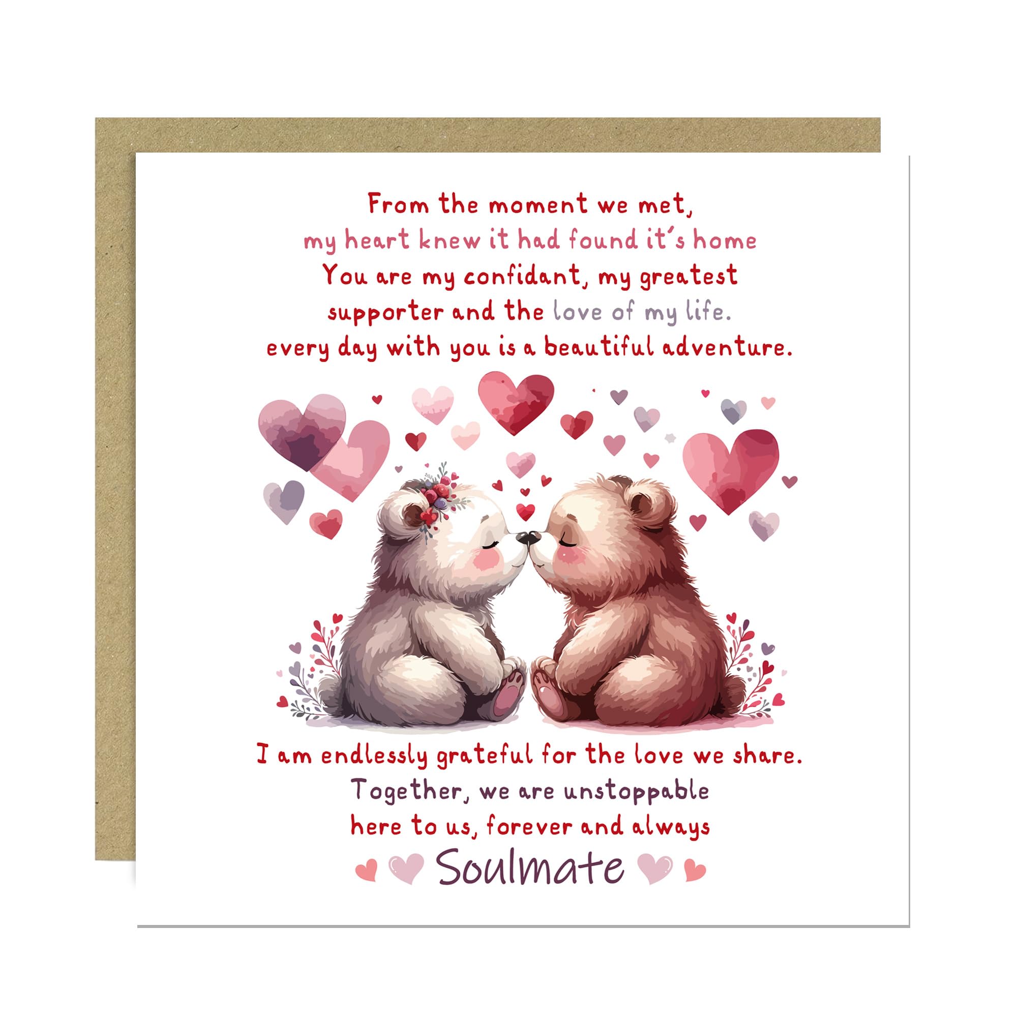 RED OCEAN To My Soulmate Card, Anniversary Card For Husband Wife, Wedding Anniversary Card, Romantic Anniversary Card, Valentines Day Card, Romantic Card For Partner, Love Card