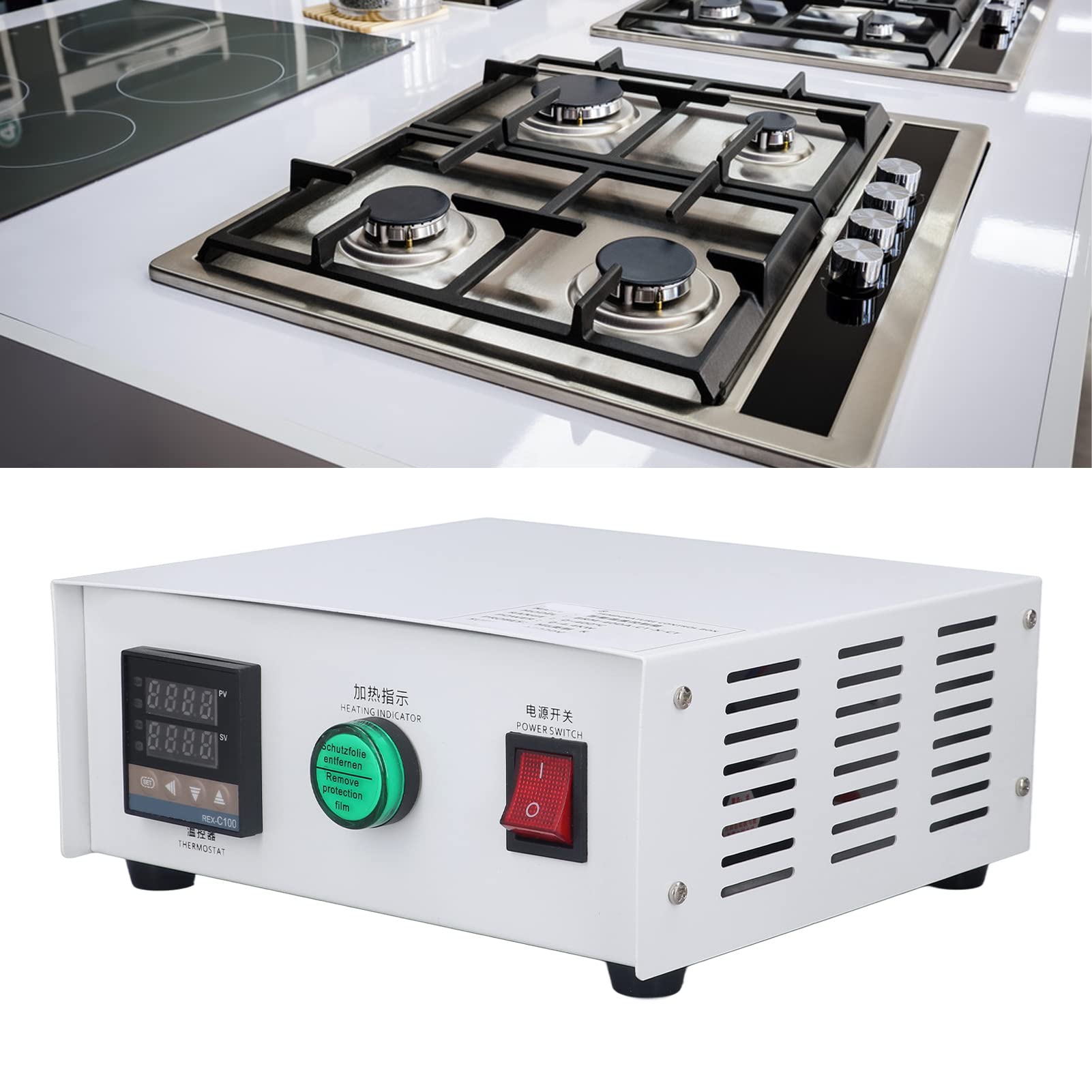 RIZGHWOY Controlador de Temperatura PID Autoajustable Pantalla Clara para Hornos y Moldes Ac220V Diseño Duradero 0~400 ℃ (tío paterno)