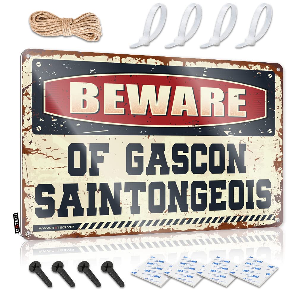 Funny Garage Signs For Men Beware Of Gascon Saintongeois Tin Sign Tin Signs For Man Cave Funny Alcohol Signs(20X30CM)
