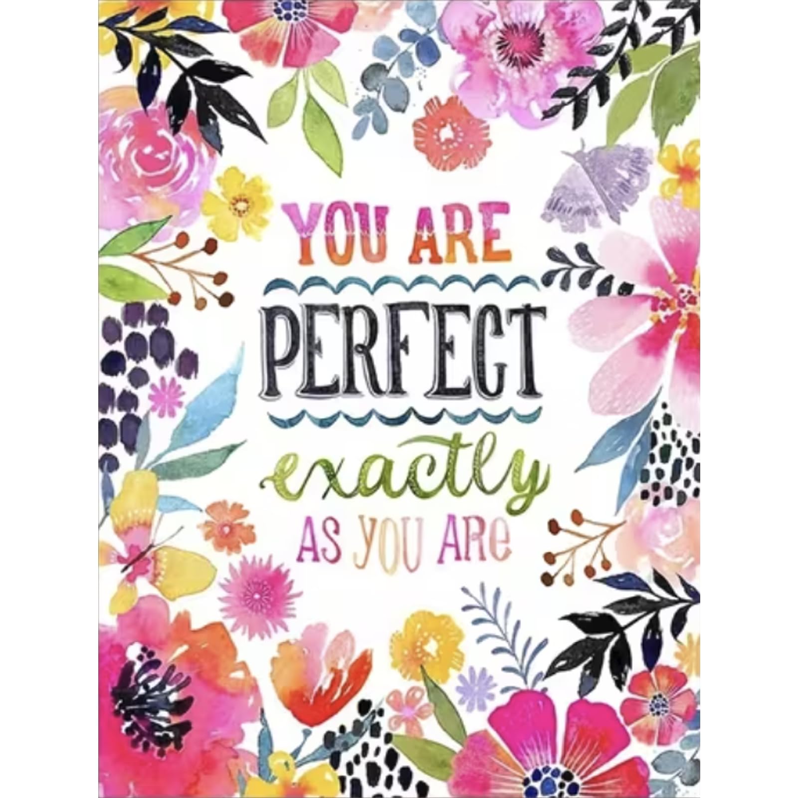 COHAYISY Flowers Diamond Painting Kits for Adults, “You are Perfect”Diamond Art for Beginners, Diamond Round 5D Full Drill Paint with Diamonds