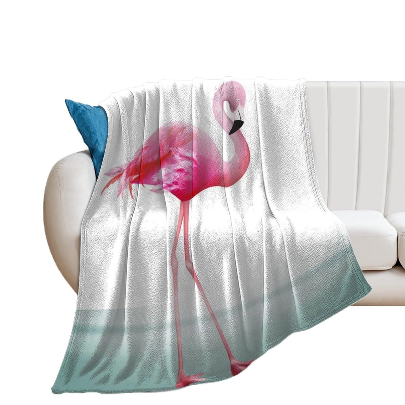NCLQVJXZKHW Beautiful Pink Flamingo Flannel Blanket Soft Throw Blankets Bed Couch Sofa Travel