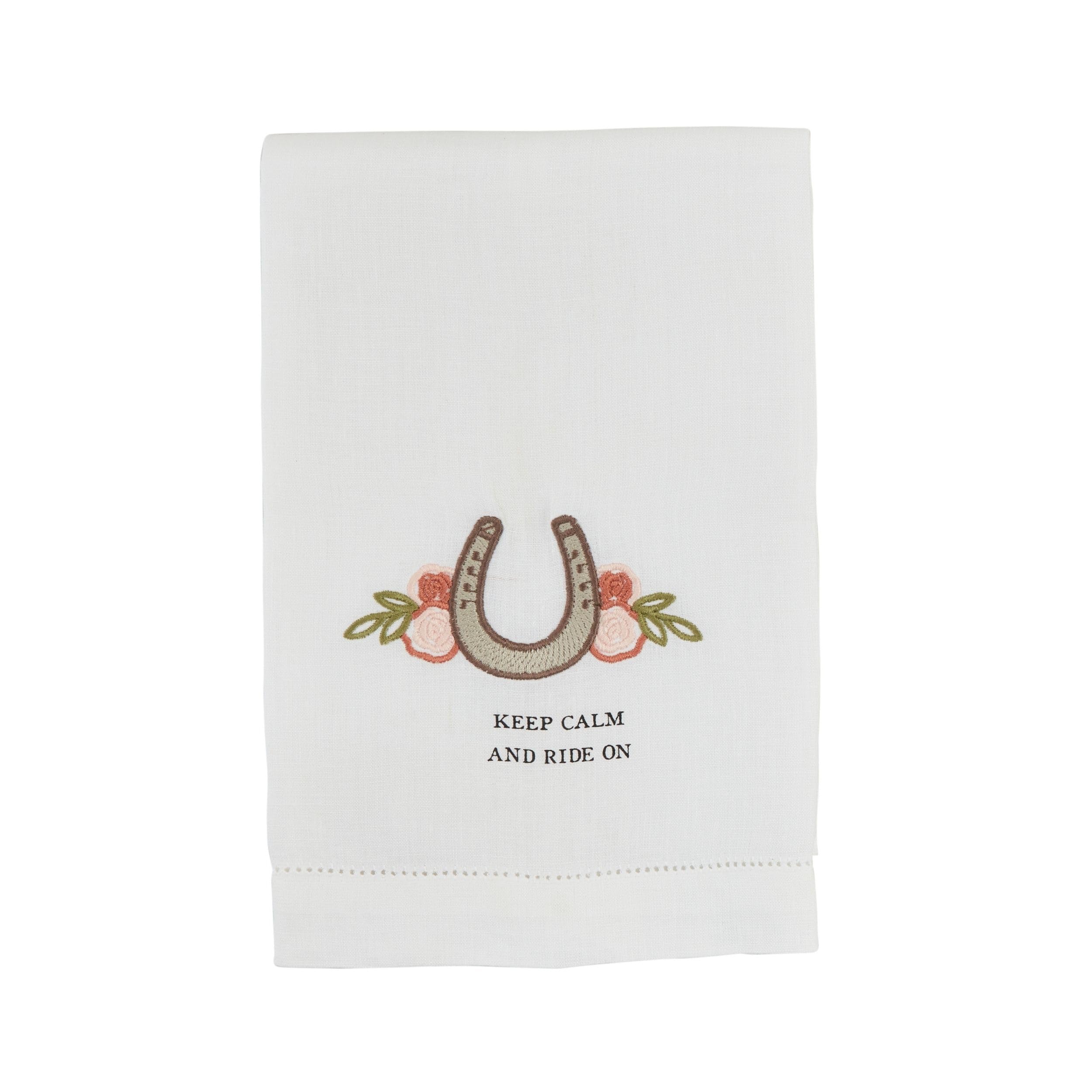 Serviette brodée Keep Horse Mud Pie aux finitions haut de gamme