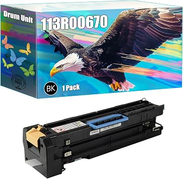 113R00670 Drum Unit Compatible for Xerox Phaser 5500 5550 5500DN 5550DN Printers, High Yield 60000 Pages, Bright Colors Clear Printing Black
