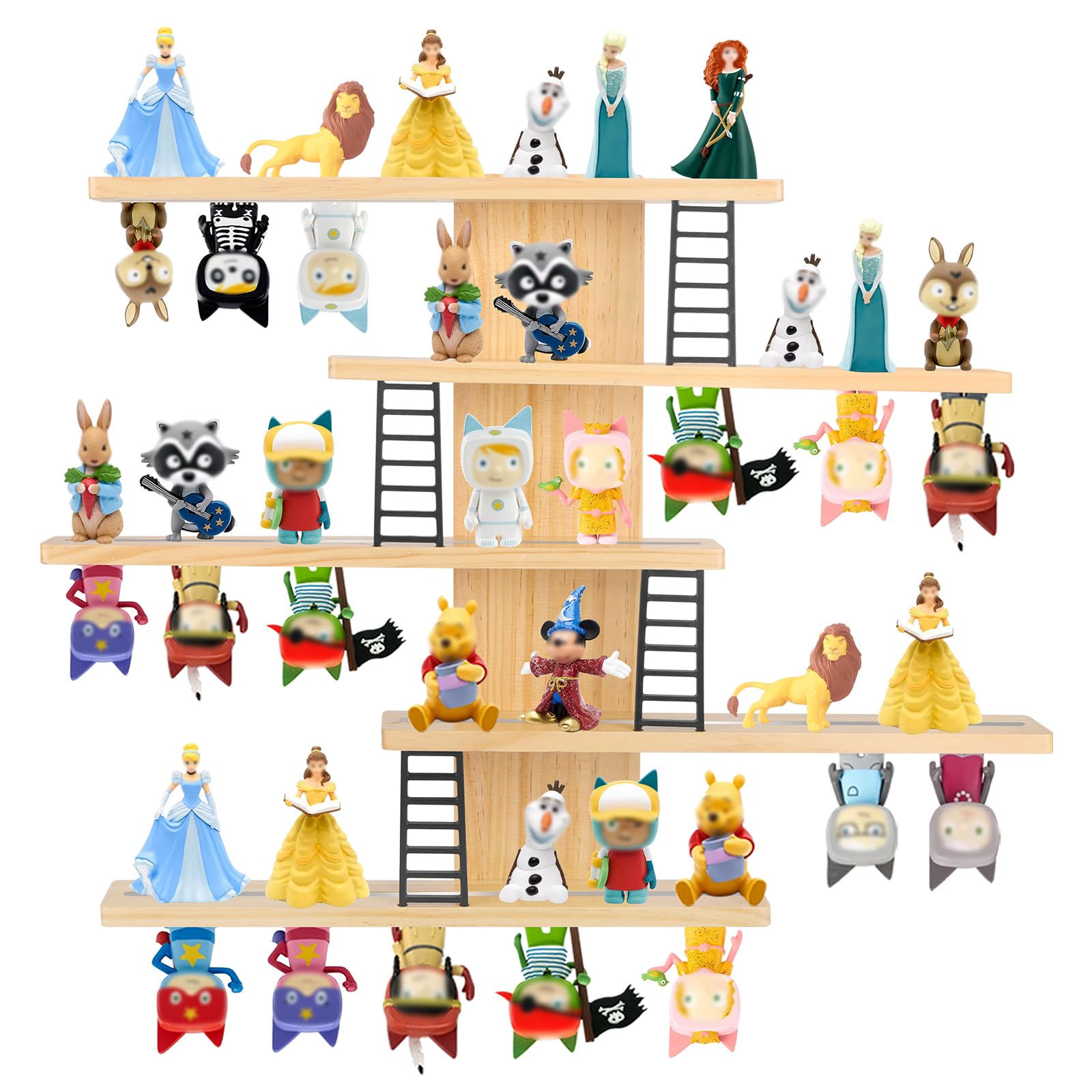 Taladad for Tonie Shelf,Tonies Storage for Creative Tonies Magnetic Wall Shelf for Tonie Figures,12-35 Characters,Wooden Hanging Shelf for Kids (Natural)