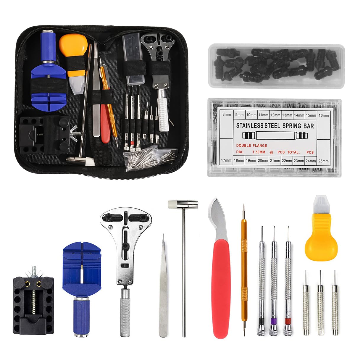 Serplex® Watch Repair Kit, Watch Fixing/Adjustment Tool Kit, Professional Watch Battery Replacement Tool Watch Link & Back Removal Tool, Spring Bar Tool Set Watch Strap Replace Kit with Carrying Case (B0CSYDGQVL) Amazon Price History, Amazon Price Tracker