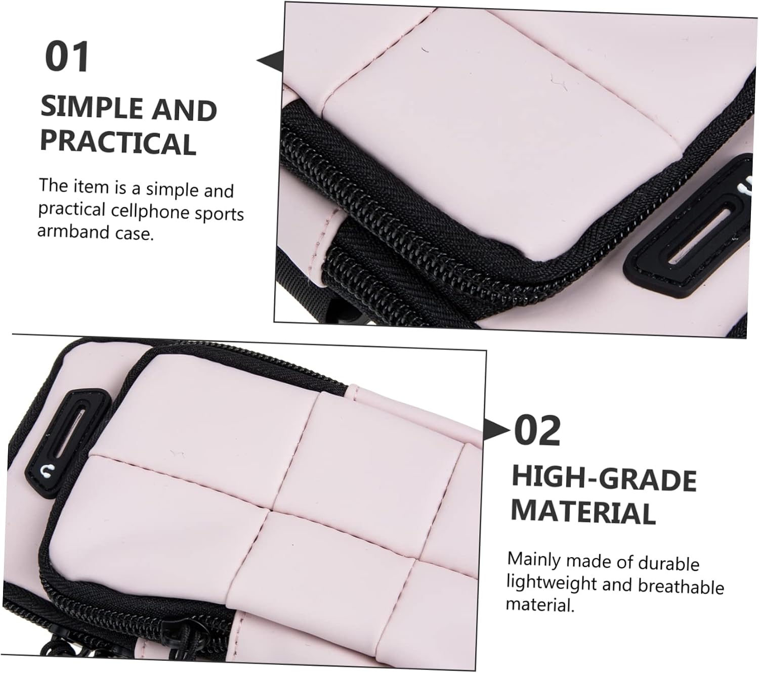Angoily 3pcs Elastic Phone Sleeve for Jogging Unisex Running Armband Cellphone Holder Zipper Outdoor Fitness Accessory