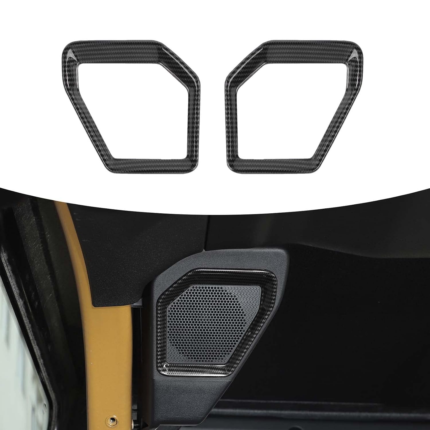 RAZPOY Tail Box Speaker Cover, Rear Trunk Speaker Audio Trim Compatible with Ford Bronco 2021-2024 Accessories, Carbon Fiber