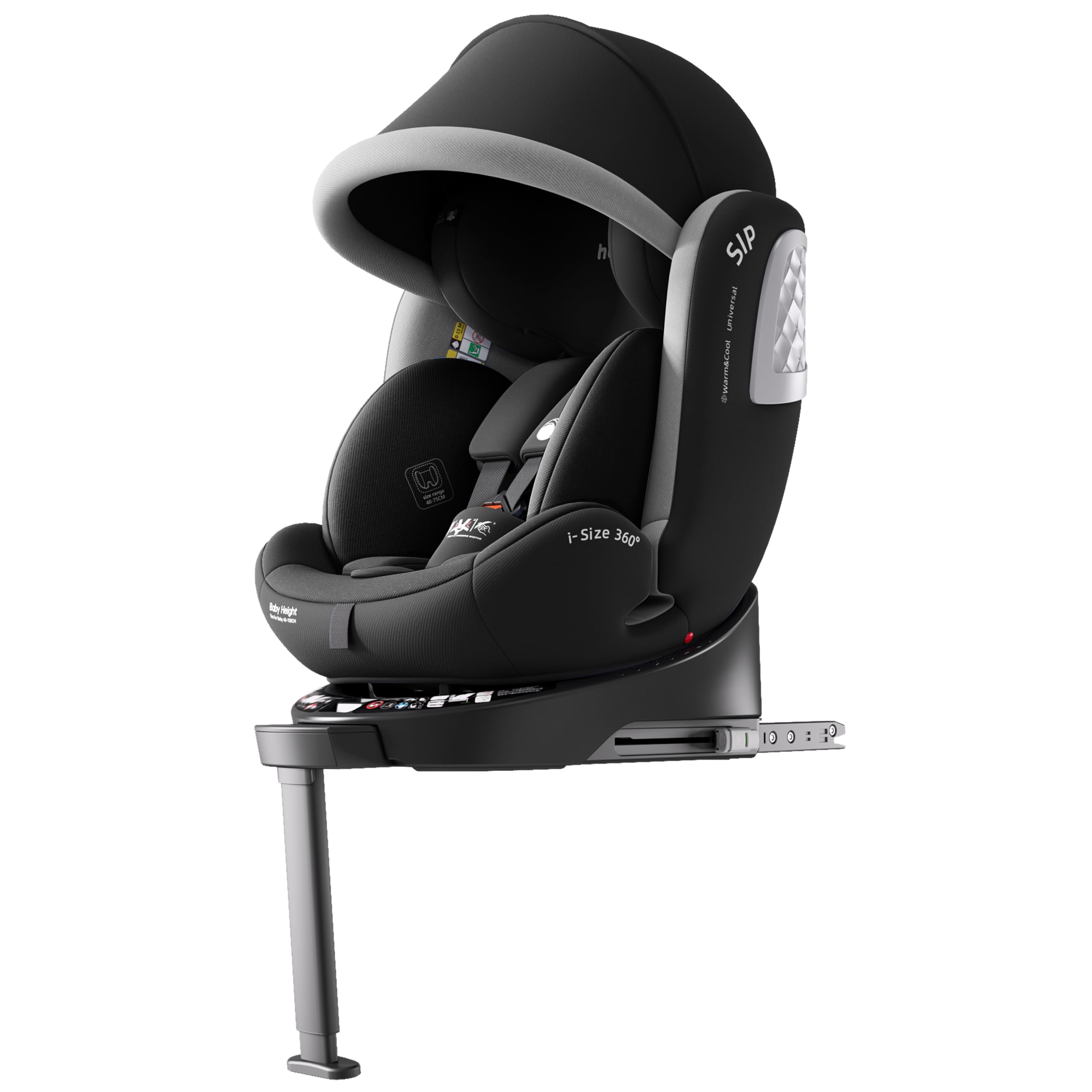 Amazon | Heekin チャイルドシート 360°回転式 ISOFIX+サポートフット