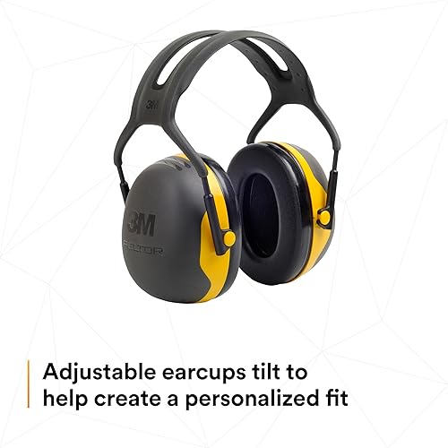 Miniatura 8 de 3M PELTOR - Orejeras de protección auditiva, serie X X2A, diadema sobre la cabeza, NRR 24 dB, paquete de 1, construcción, fabricación,
