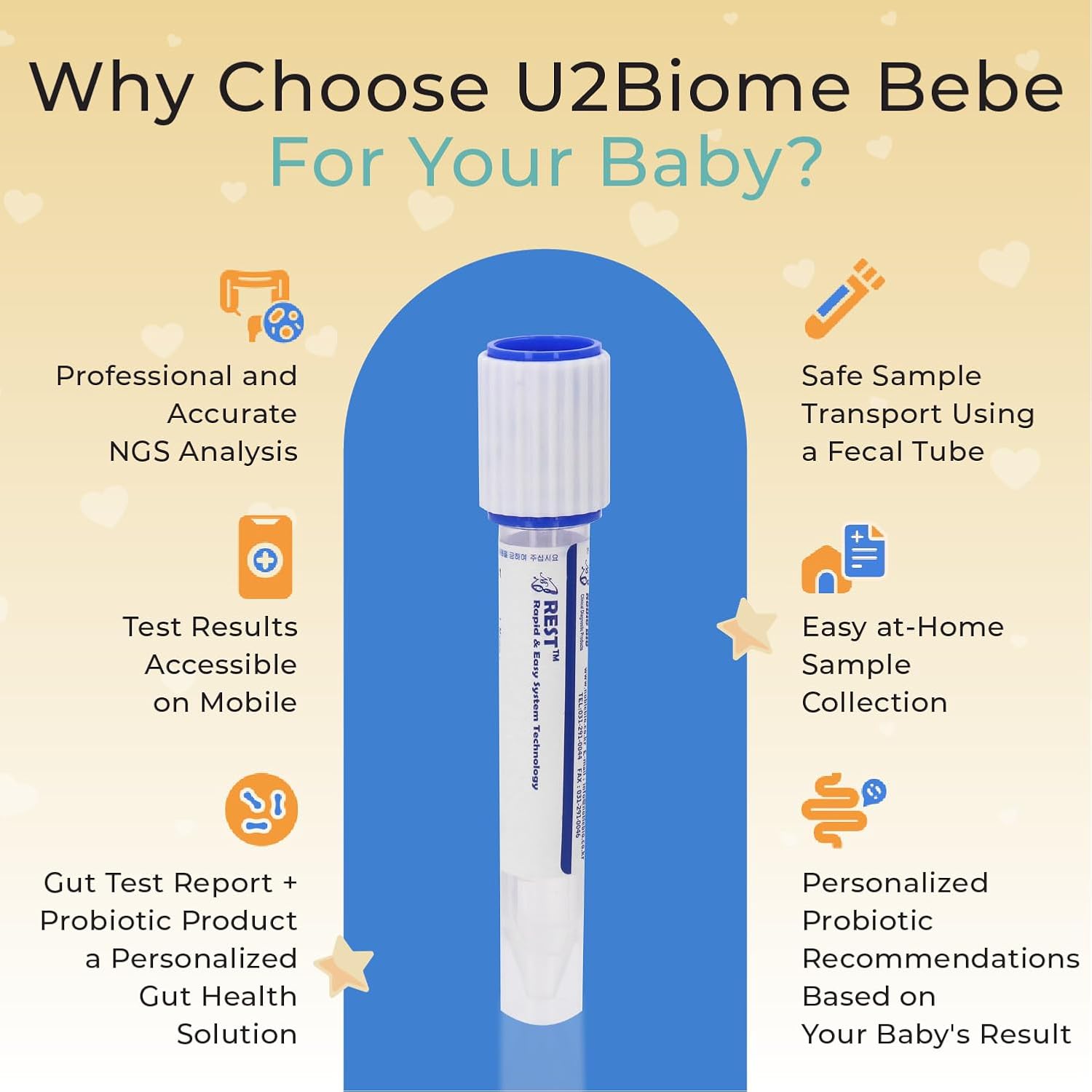 Baby Gut Microbiome Test Kit, at-Home Collection Kit, Health Indicators for Growth & Development & Allergy, Personalized Report & Probiotics Recommendations, from 0 to 60 Months - Image 5