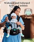 Baby Carrier, MOMTORY Safety-Certified | Plus Size Friendly, 6 Carry Positions, Ergonomic Hip Support, Cozy Baby Carrier with Hipseat for 7-50lbs, All Seasons