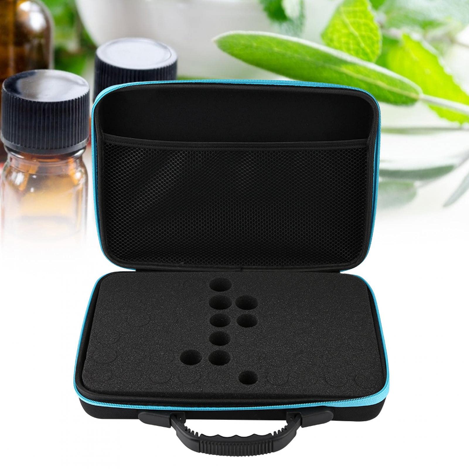 60 cuadrículas Estuche de transporte de aceites esenciales, Almacenamiento de aceites esenciales Estuche rígido Estuche de viaje de aceite esencial Organizador de bolsa de aceites esenciales