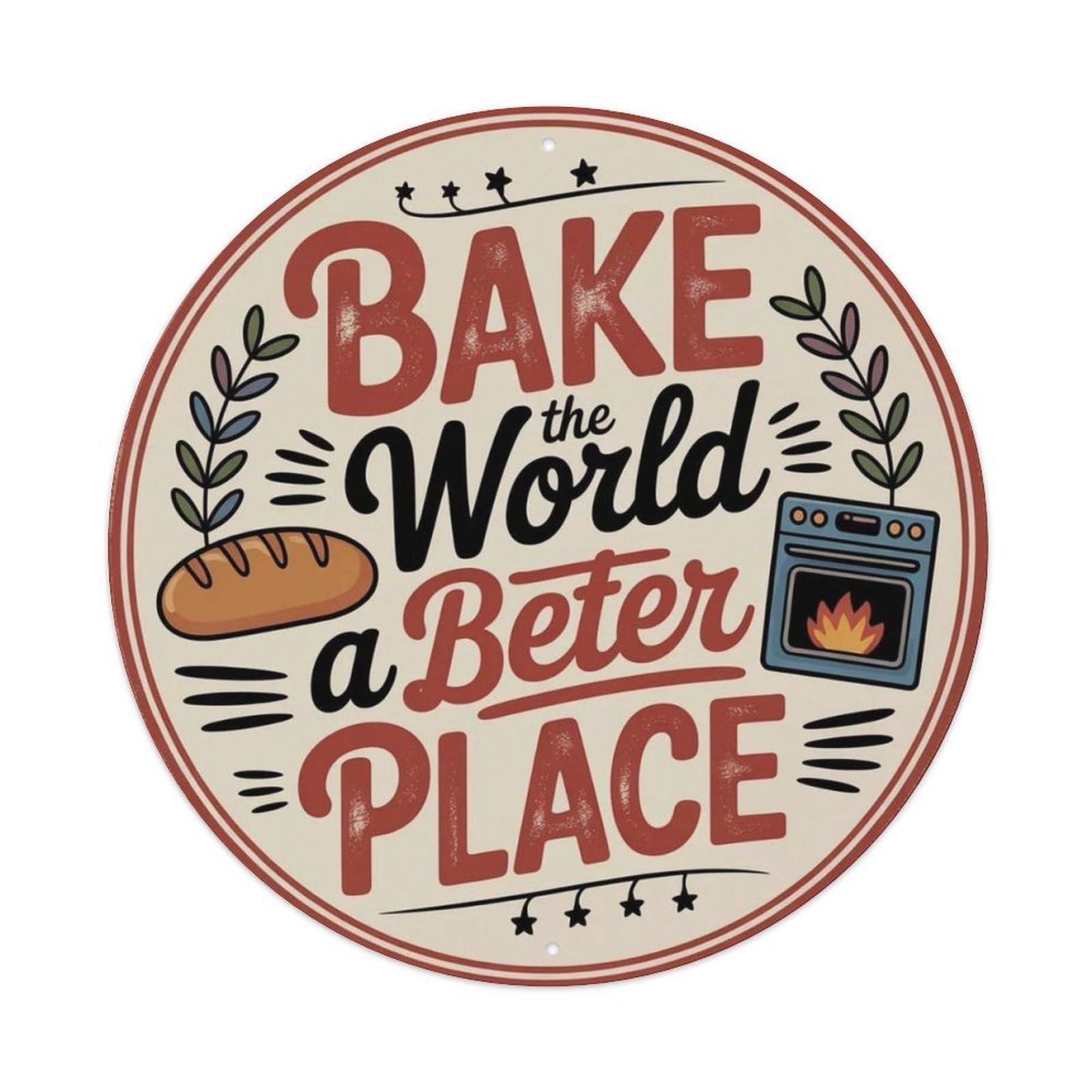 Baker Bake The World Metal Tin Sign Plaque