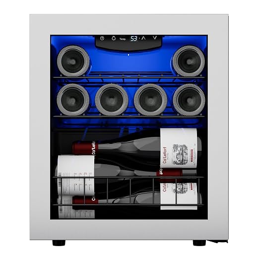 Ca'Lefort Wine Fridge, 12 Bottles Wine Cooler with 38-65℉ Temper Control, Wine Cooler Refrigerator Freestanding and Under Counter with Anti-U V Glass Door for Home Office Dorm