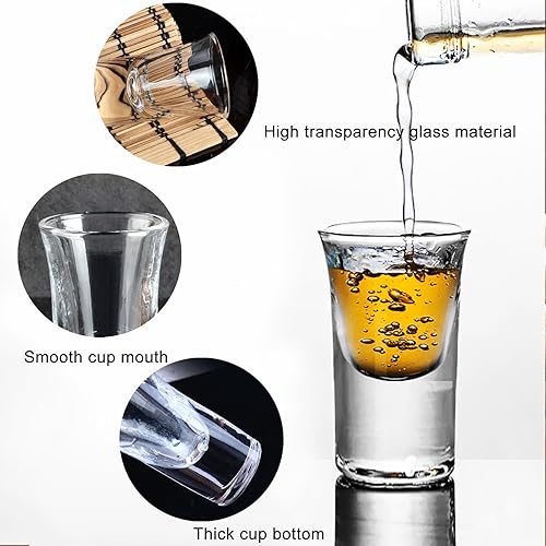 Miniatura 3 de Goldmeet Juego de mini vasos de chupito, 0.5 onzas, 6 tazas transparentes con base pesada, bonitos vasos de whisky pequeños, perfecto para fiestas,