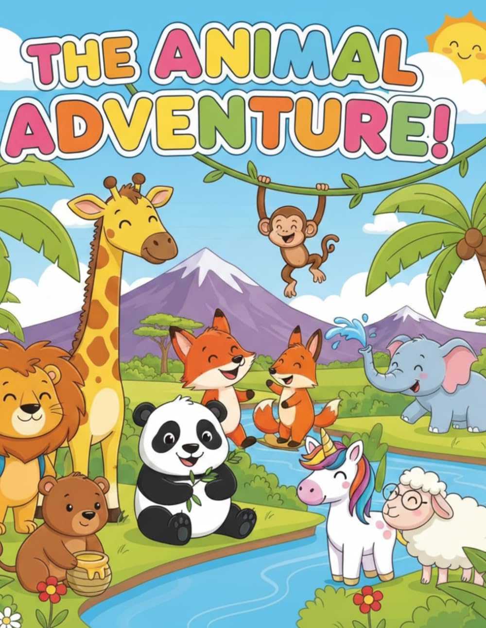 The animal adventure: Colouring book