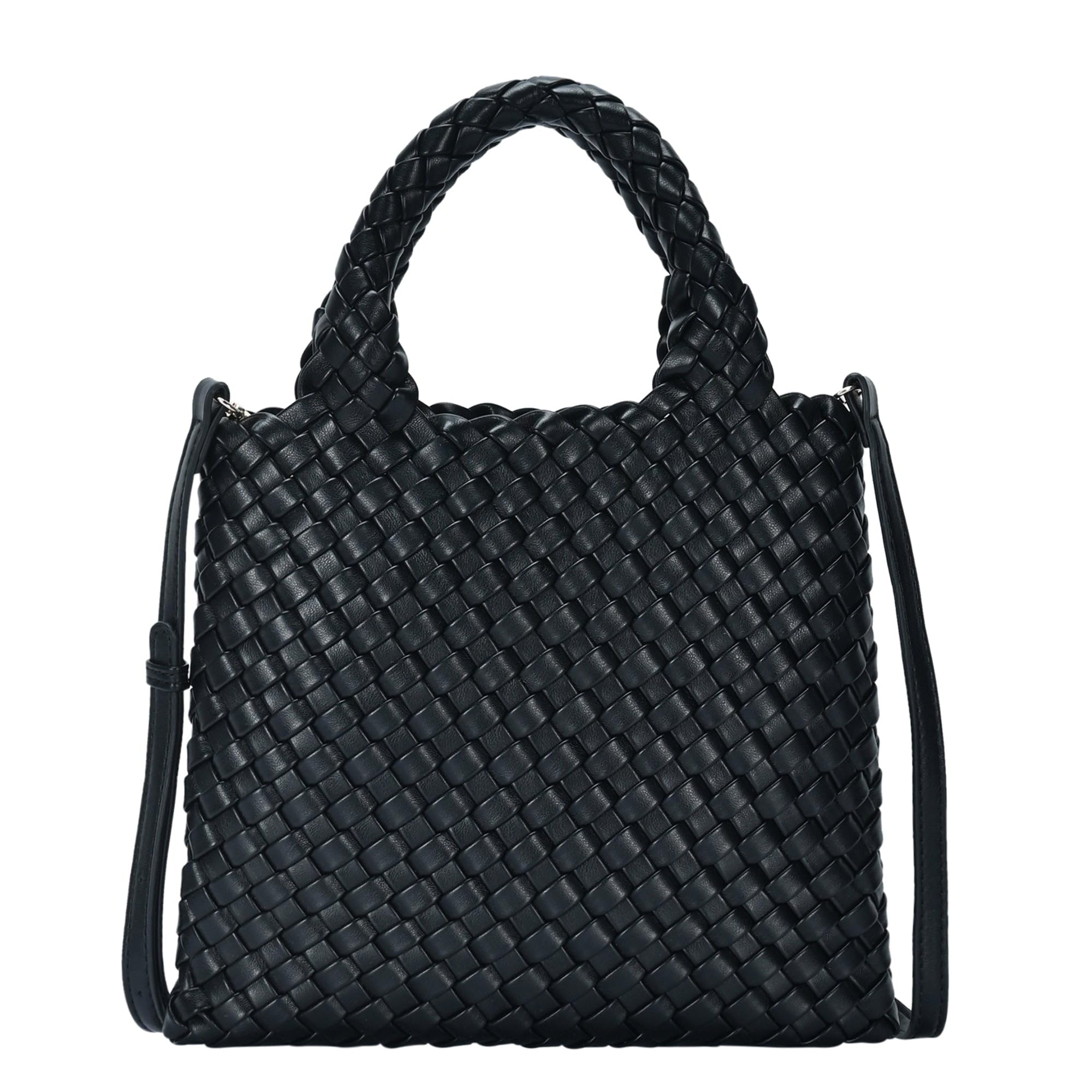 Women's Melody 2-in-1 Woven, Shoulder Bags for Women, Stylish Pouch Wristlet, Vegan Leather, Light Gold Hardware