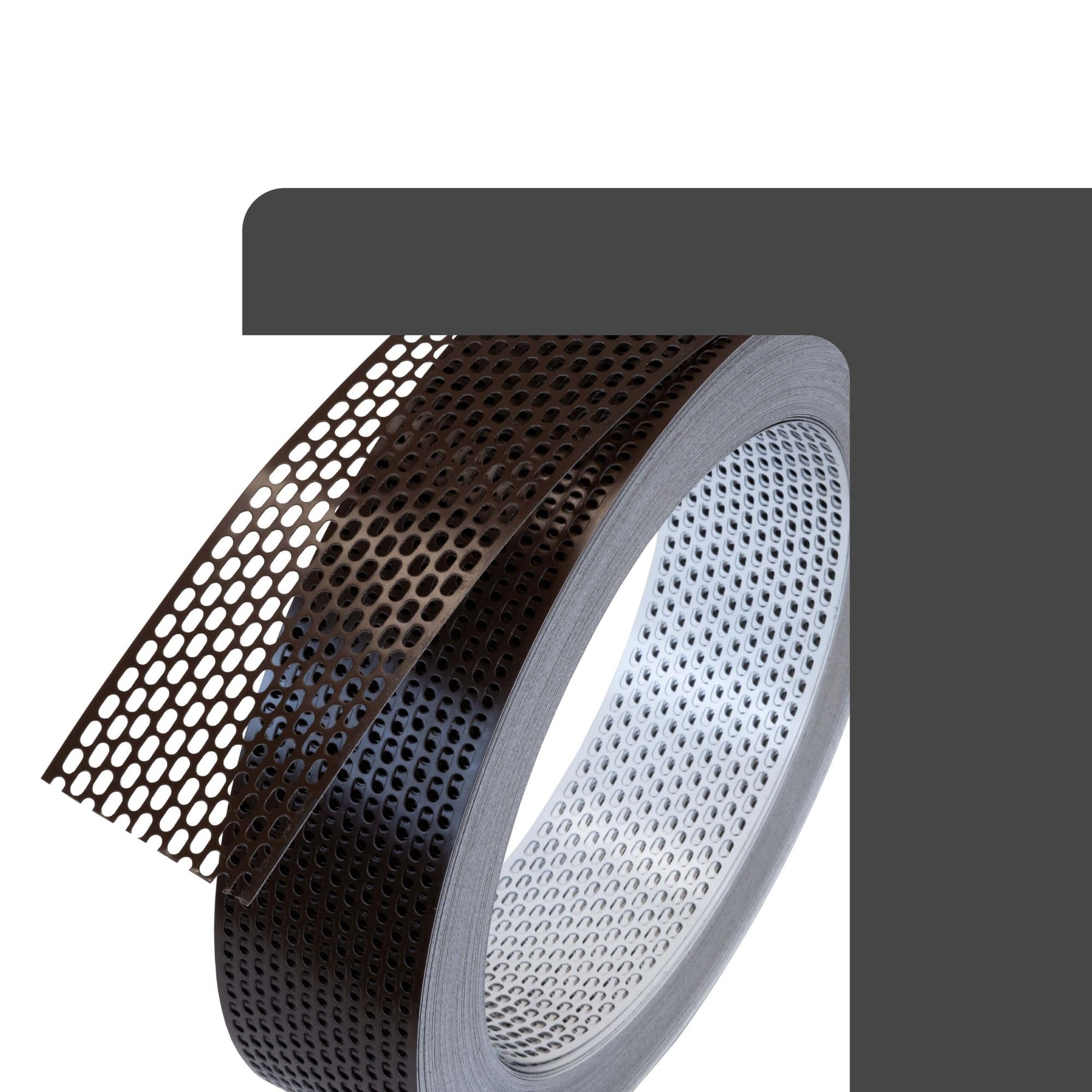 Fassadenprofile Rejilla de alero de aluminio 60 m x 80 mm blanco marrón – banda de ventilación perforada como protección anti aves para tejado y fachada