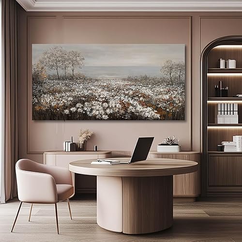 Miniatura 4 de GAIDUOMAI Arte de pared de flores silvestres, decoración de pared rústica de granja, impresiones en lienzo para dormitorio, pintura de paisaje