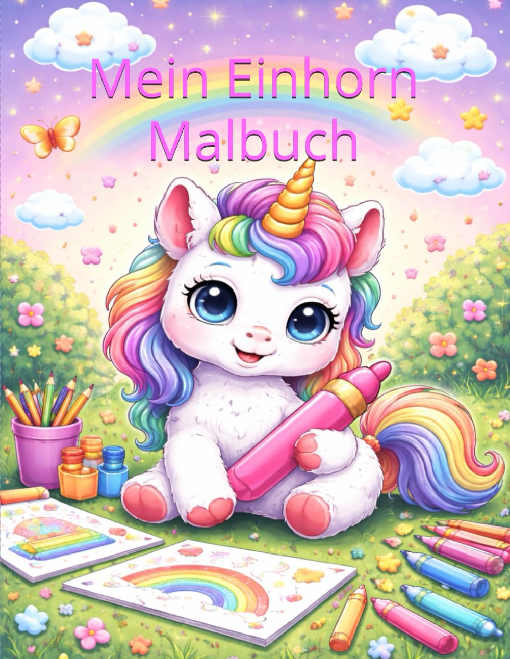 Mein Einhorn Malbuch: Zauberhafte Einhörner zum Ausmalen für Kinder