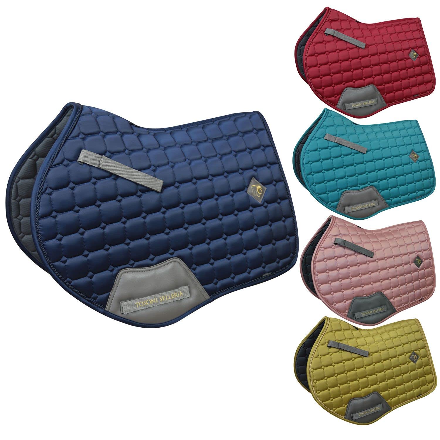 Sillín de salto de Lujo, Ideal para Saltar de Obstáculos, Fabricado en Tejido con Acolchado Exclusivo, con Práctico Cierre de Rasgón, Talla Full