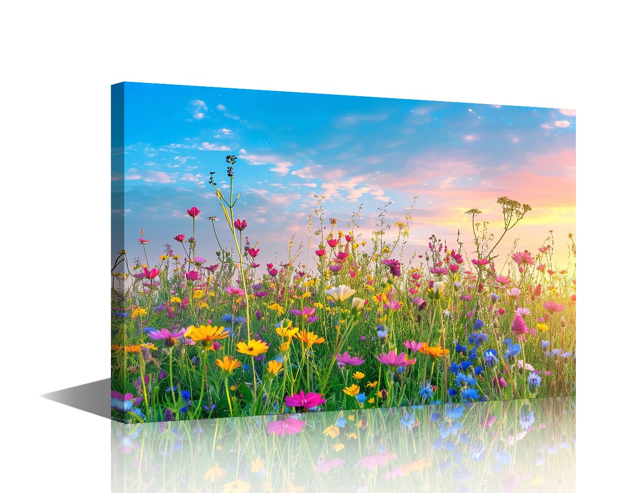 TISHIRON Wildflowers Canvas Painting - 5 Panel Wall Art for Bedroom Above Bed - Home Decor Artwork, 40x60cm