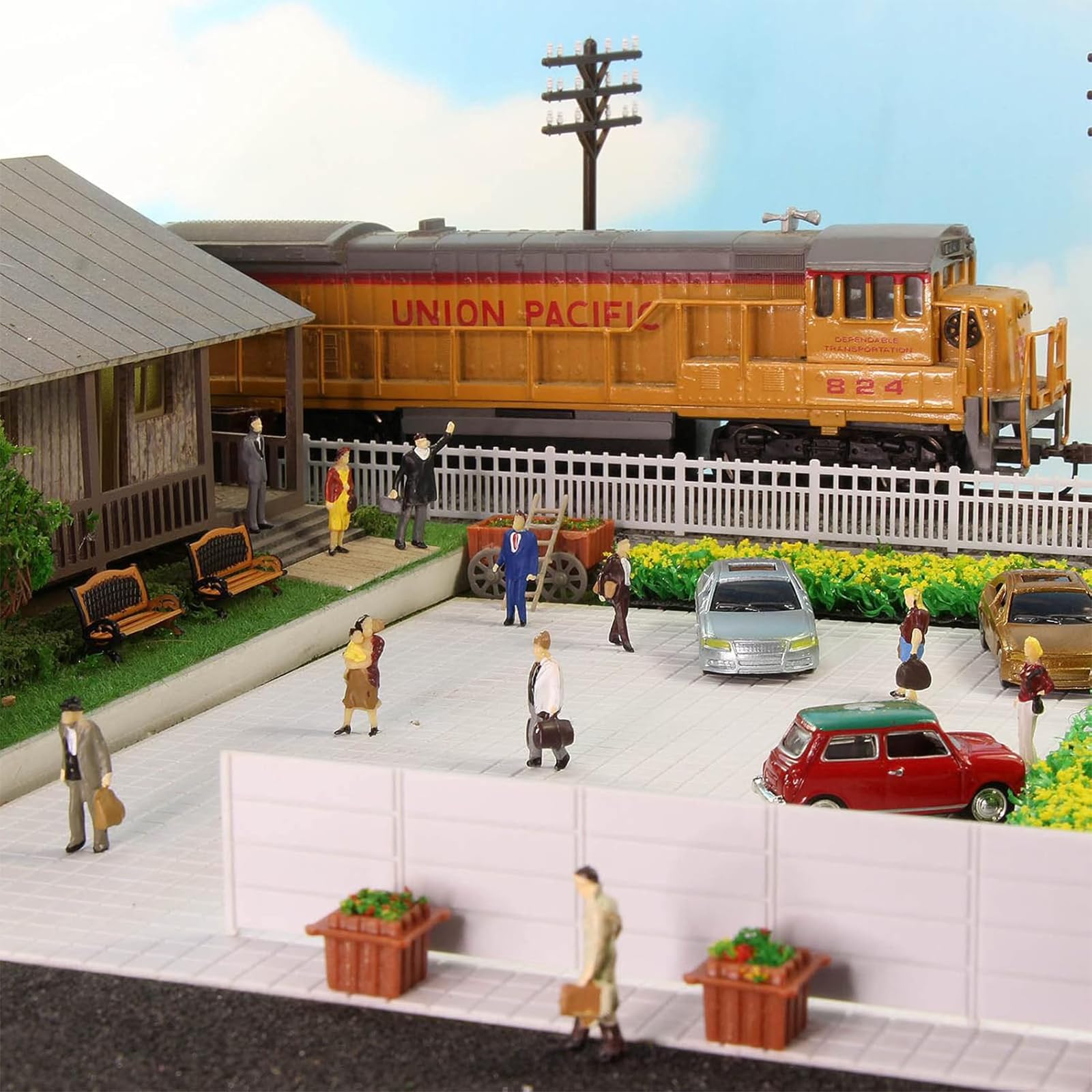 55 Pezzi Miniature Figure 1:50 – Omini in Miniatura Seduti e in Piedi Dipinti a Mano per Modellismo Ferroviario, Progetti Architettonici, Diorama, Museo