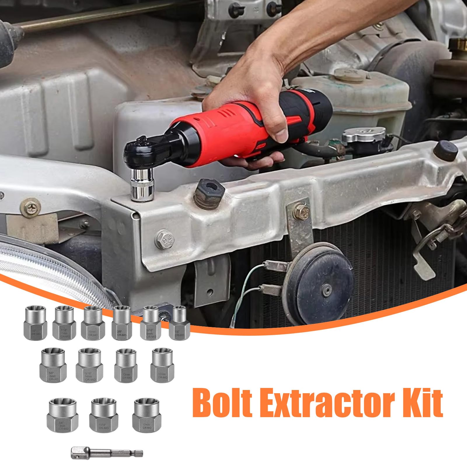 Kit estrattore bulloni – Set di attrezzi in metallo da 7 pollici | Presa Easy Out per dadi spelati | Adattatore 3/8 per riparazioni automobilistiche