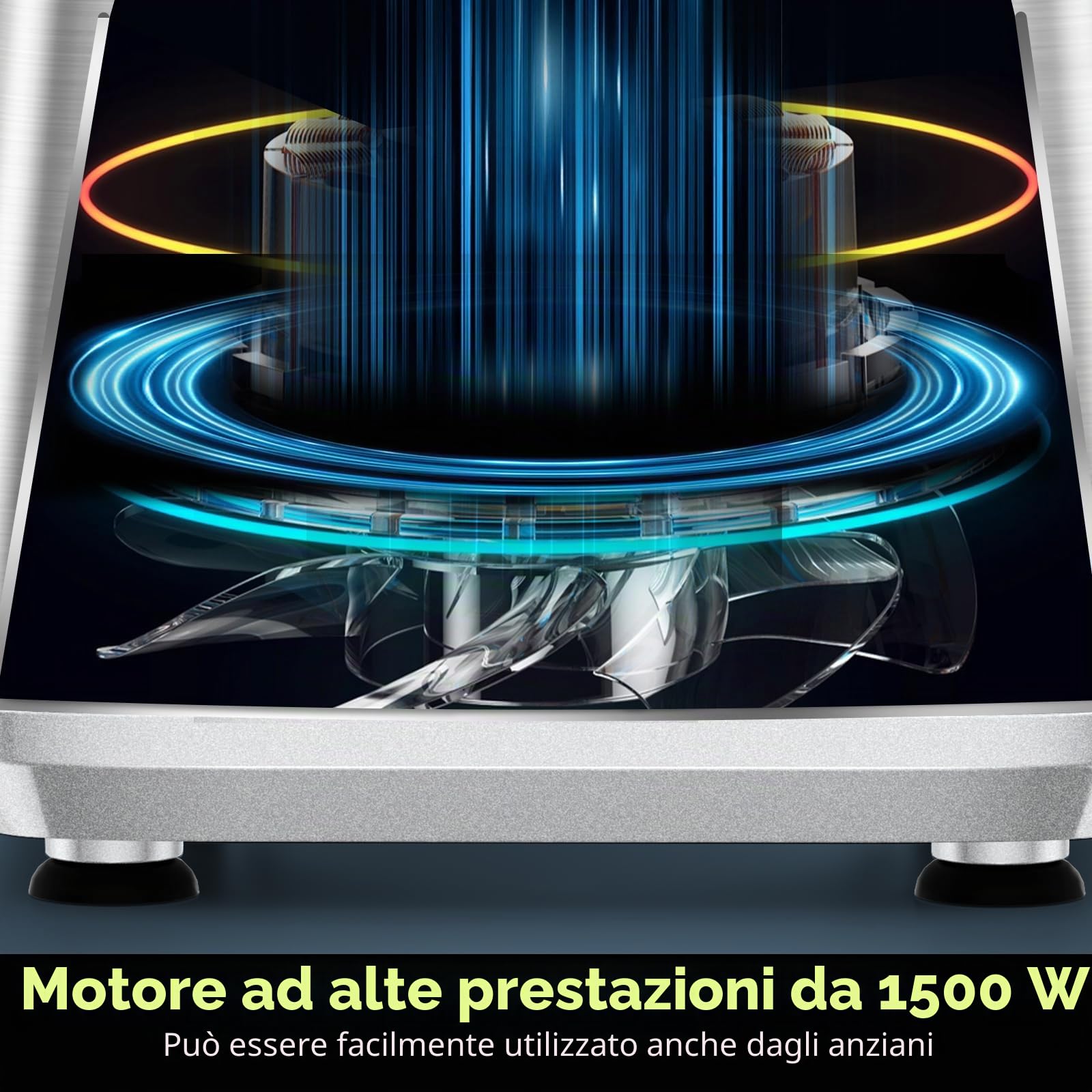 Howork Robot da Cucina multifunzione 1500W, Multifunzione di Grande Capacità, Per Tritare, Affettare, Sminuzzare, Tritare, Frullare, Sminuzzare,Farcire e Impastare, Acciaio Inox Argenteo