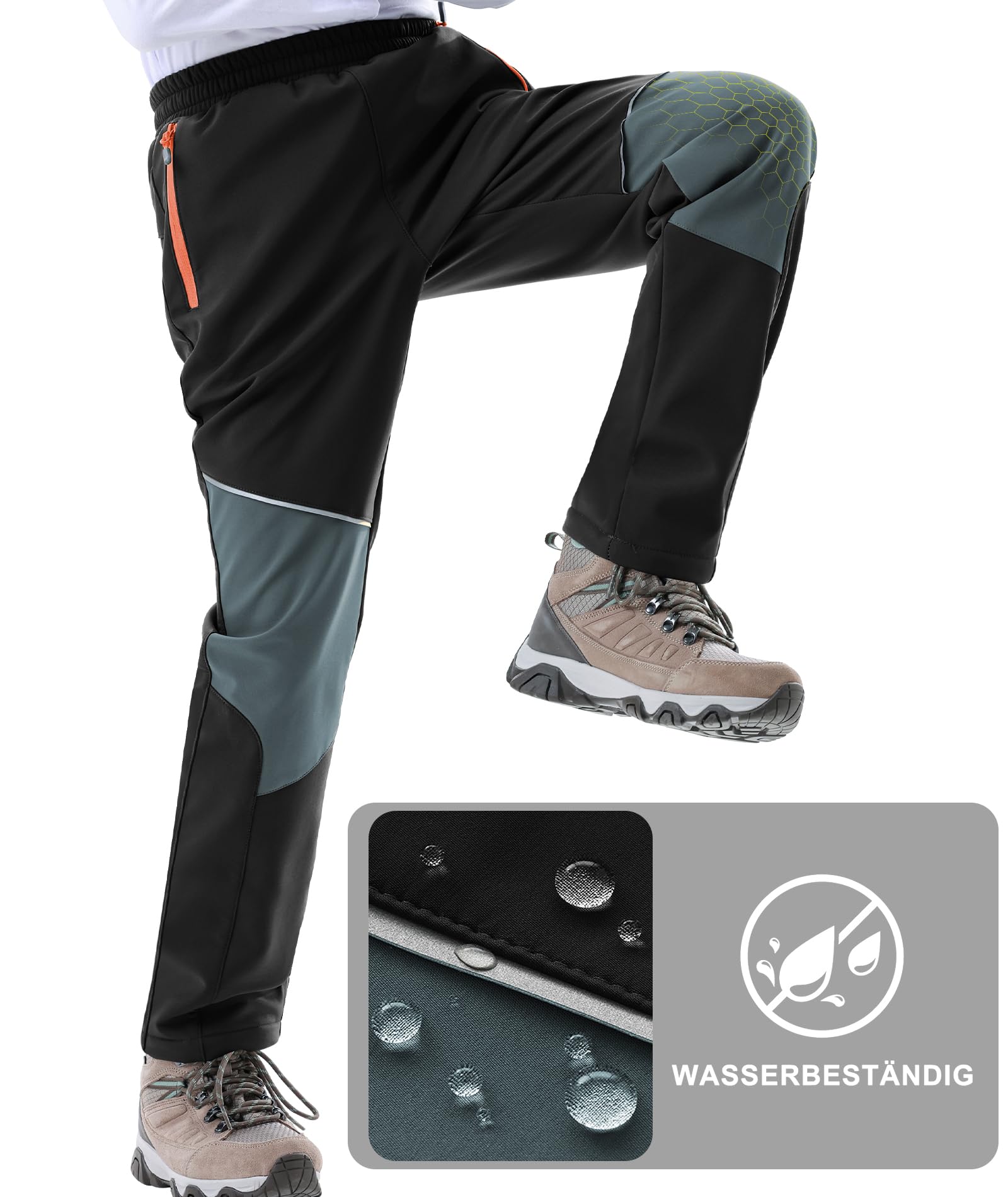 Zoofly Pantaloni Sci Bambino Pantaloni Impermeabili Ragazzo, Pantaloni Inverni Neve Softshell Pantaloni da Escursionismo per Bambini con Fodera