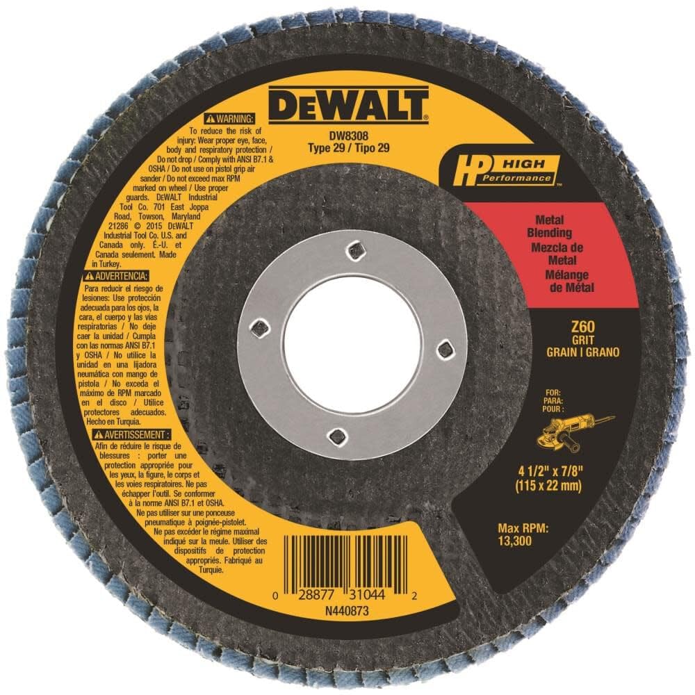 Amazon.com: DEWALT Flap Disc, Zirconia, 4-1/2-Inches x 7/8
