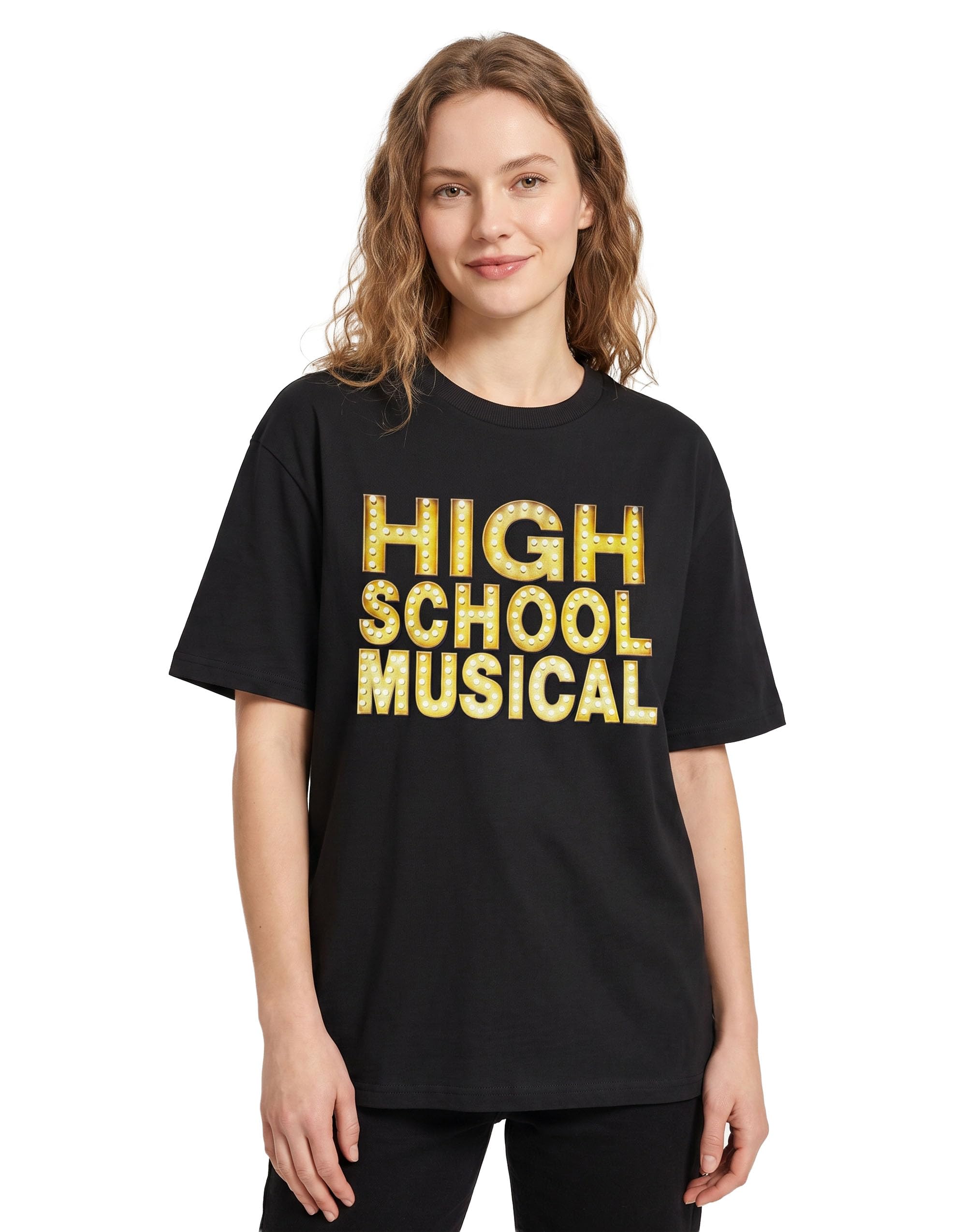 Disney Women's Black High School Musical Unisex Adults T-Shirt | Short Sleeve Graphic Tee With Logo | Classic Crew Neck Top For Everyday Wear | Movie Merchandise Merch