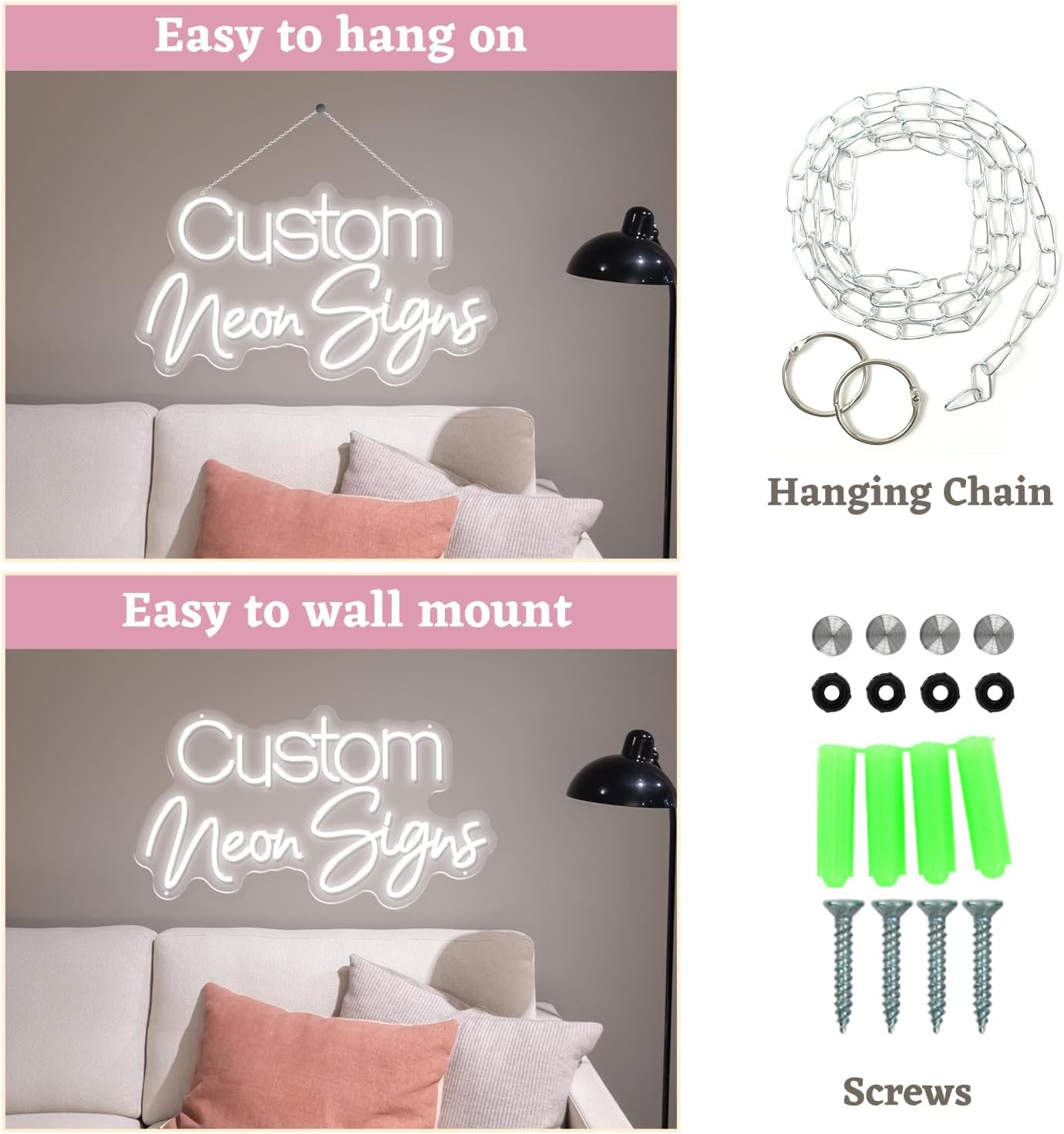 Custom Neon Signs, Neon Name Sign for Wall Decor Personalized LED Sign Custom Neon Lights for Wedding Birthday Party Light, Christmas Decoration Gift