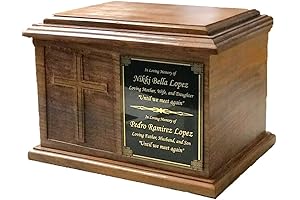 Extra Large Cross Wooden Memorial Urns for 2 Adults