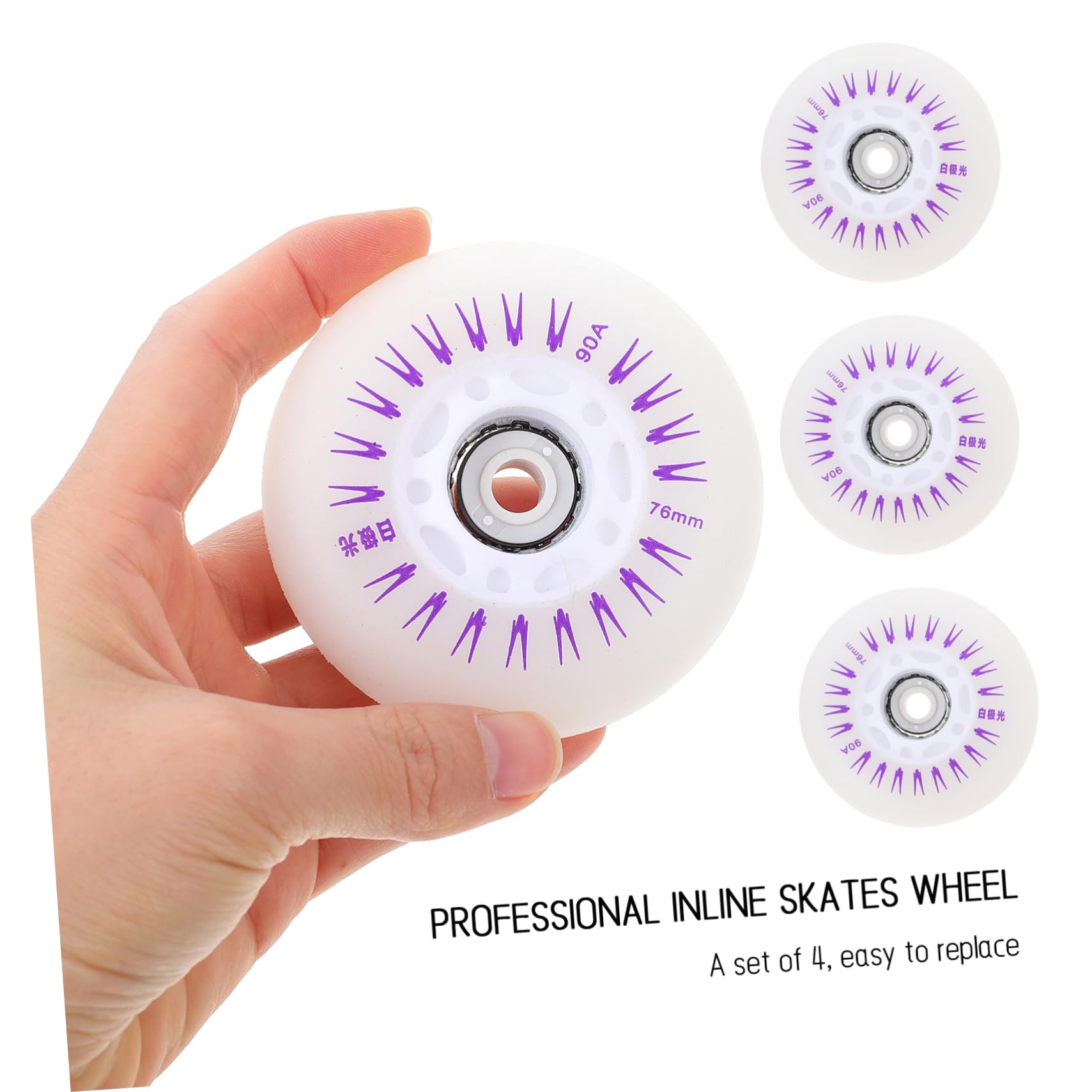 KOMBIUDA 4pcs Glitter Roller Skates Wheels Replacements Light Upinline Skates Wear-resistant Pu Material