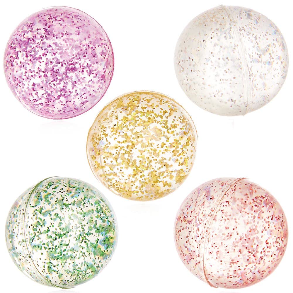 Baker Ross FX414 Glitter Bouncy Jet Balls - Pack of 10, Party Bag Fillers for Kids, Kids Bouncy Balls, Childrens Party Favours