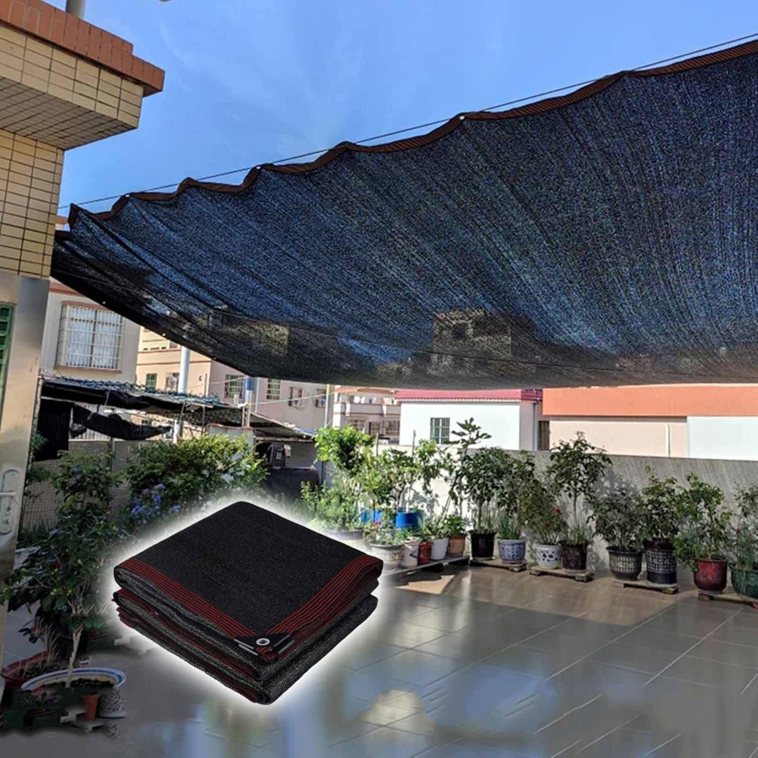 Black Shade Net 90 Mesh Shade Cloth Shade Sail with